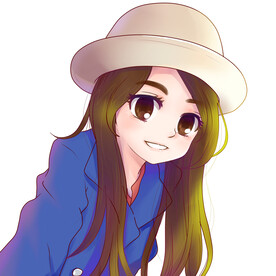 戴帽子女孩