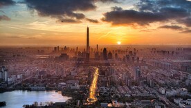 城市夕阳风景