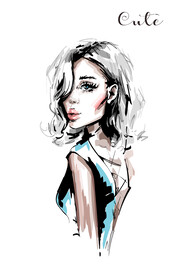 插画美女 