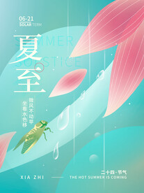 简约夏至海报