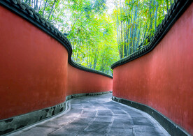 红色宫墙古风图片
