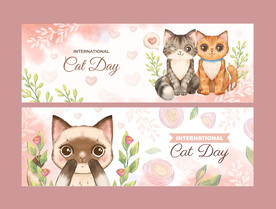 猫咪插画banner