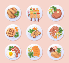 西餐美食插画