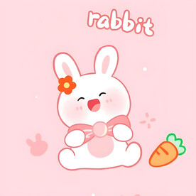 萝卜小兔子可爱卡通趣味图案