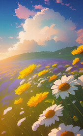 阳光下花海