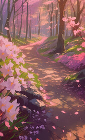 花海与树林