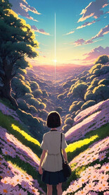 女孩与花海