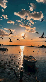 海边夕阳