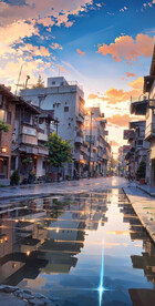 雨后小镇