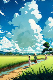 手绘动漫场景 