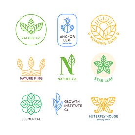 树叶植物logo