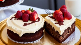 蛋糕草莓甜点奶油餐饮美食图片