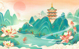 山水背景