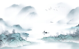 古风山水背景