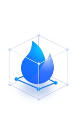 蓝色底座3D立体火苗消防图标