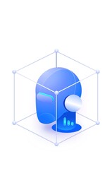 蓝色3D立体人工智慧智能图标