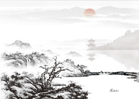 国风山水背景素材