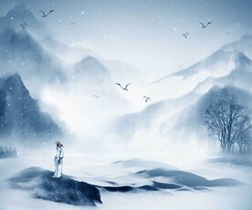 国画山水背景