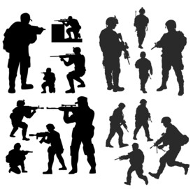 士兵剪影