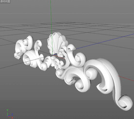  C4D模型 欧式雕花 