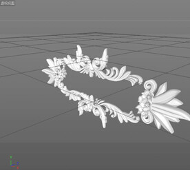  C4D模型 欧式雕花  