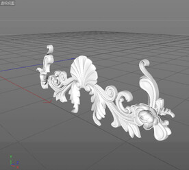  C4D模型 欧式雕花 