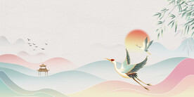 中国风山水背景