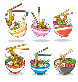 拉面插画