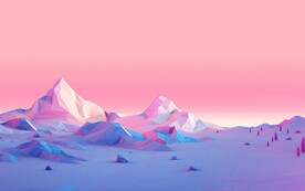 粉色高山插画风格背景