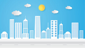 白色剪纸城市