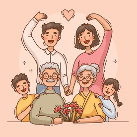 一家人插画