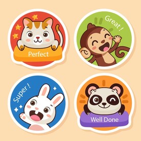 卡通动物贴纸 