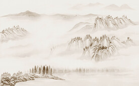国风山水背景