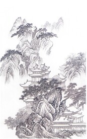 国风山水背景