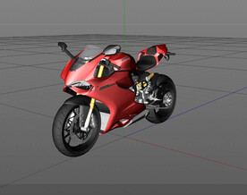 C4D模型 摩托车  