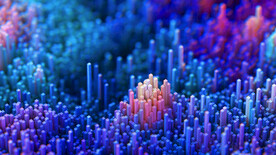 3d蓝紫立体柱状抽象规则图形