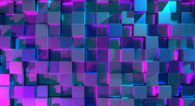 紫色3d规则正方体平铺科技纹理