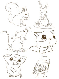 多款手绘动物矢量图