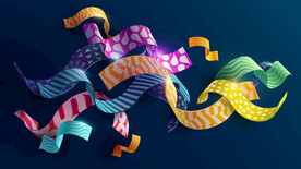 彩色3D立体彩带丝带纸条背景