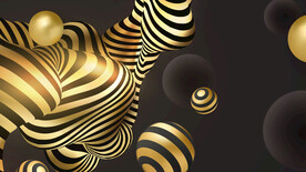黑金渐变3d球形抽象纹理背景