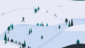 雪山滑雪风格插画风格背景