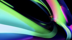 绿色炫彩3d玻璃质感流体渐变