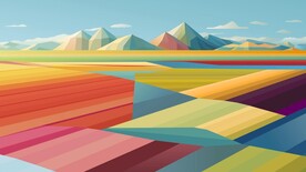 炫彩3d高山插画背景