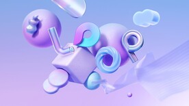 紫色渐变3d几何体抽象纹理背景