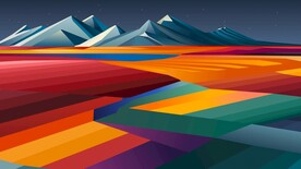 炫彩3d高山插画背景