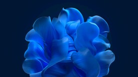 蓝色抽象拉丝3D立体花朵渐变