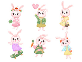 卡通小兔子插画