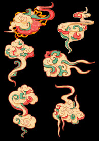七彩祥云图案