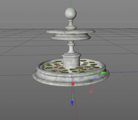 C4D模型 喷泉 