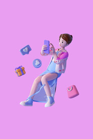 女人购物素材